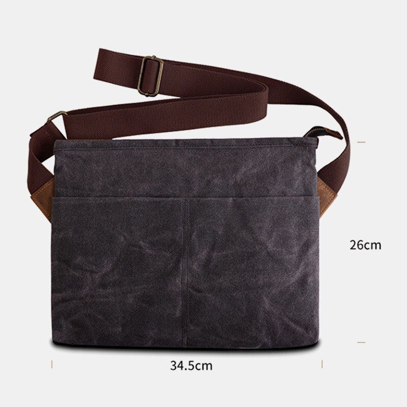 Herre Vintage Canvas Vandtæt Multifunktion Crossbody Taske Skuldertaske