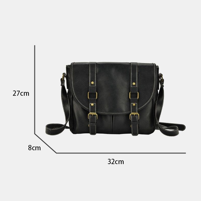 Herre Vintage Large Capacity Multi-pocket Pu Læder Lærertaske Crossbody Taske Brief Skuldertaske