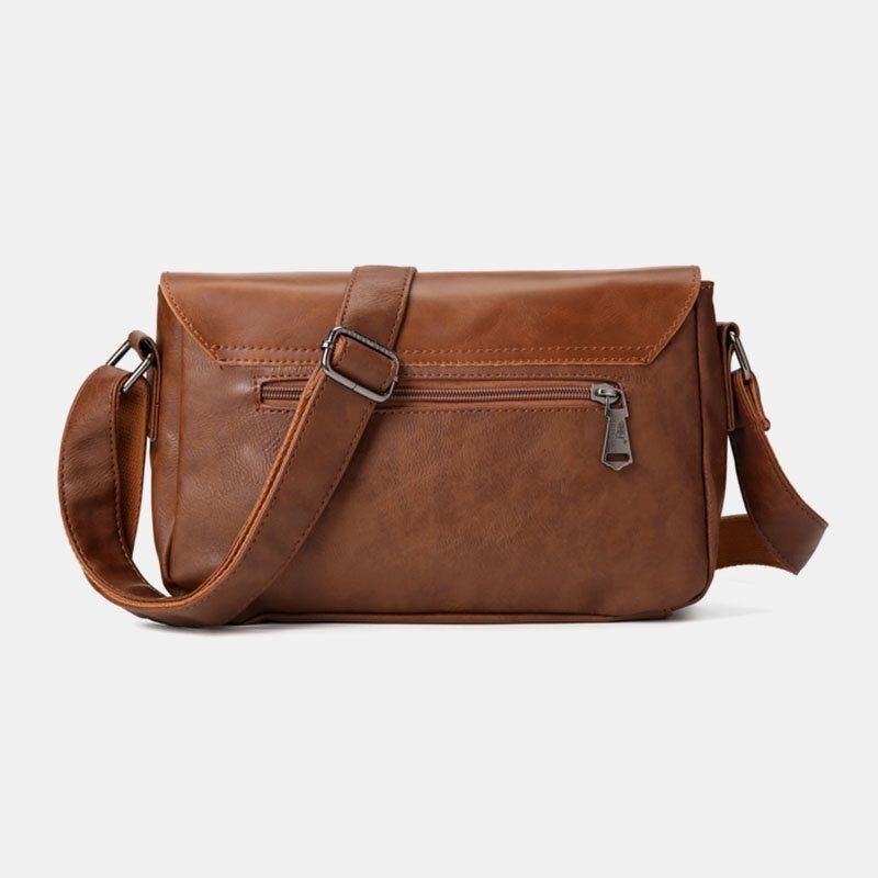 Herre Vintage Vandtæt Multi-lomme Imiteret Læder Crossbody Taske Skuldertaske