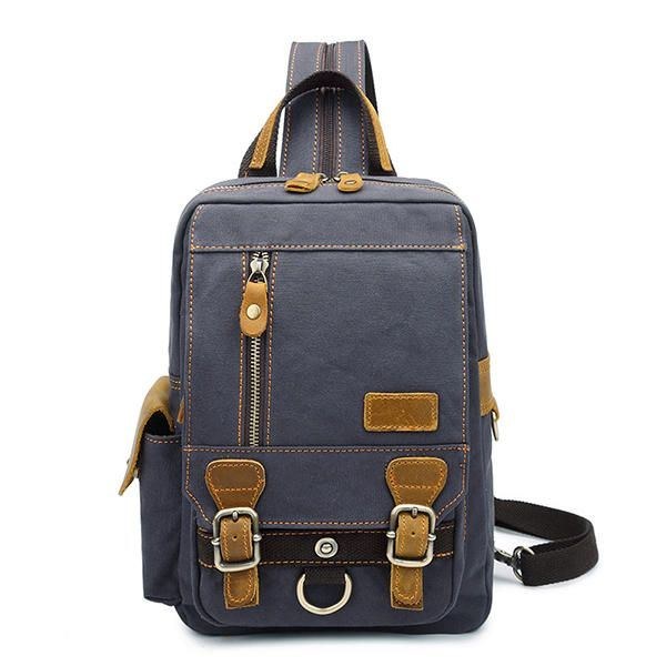 Mænds Multifunktion Canvas Casual Taske Messenger Bag Skuldertaske