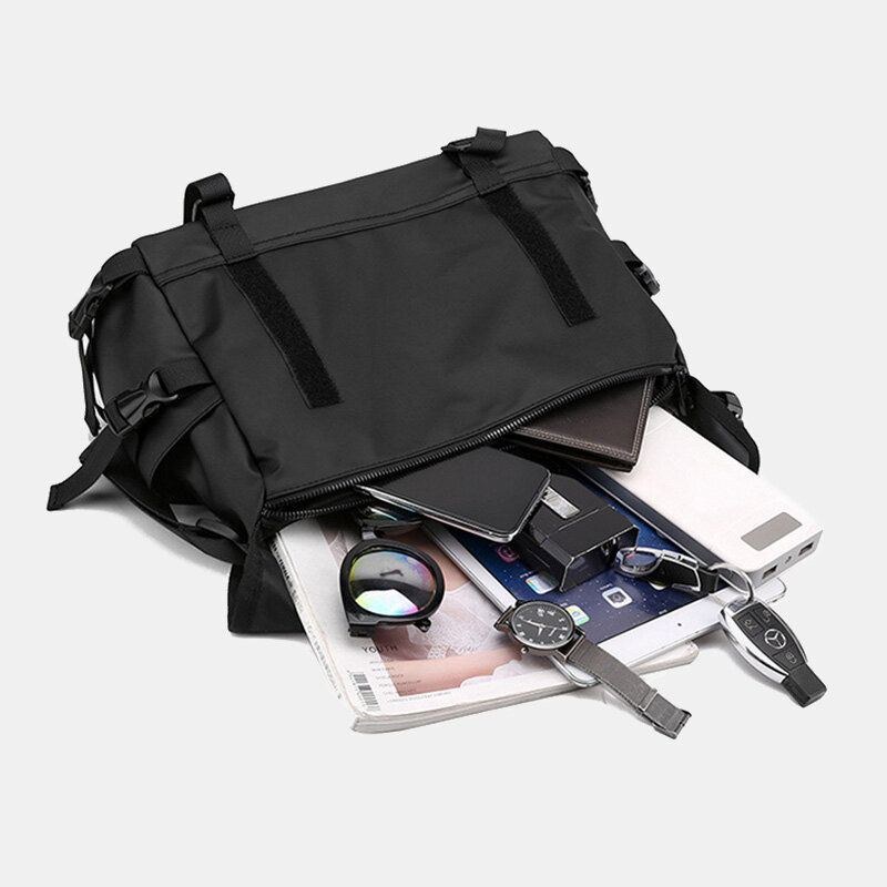 Unisex Mænd Med Stor Kapacitet Ryg Anti-tyveri Lomme Crossbody Tasker Minimalistisk Spænde Nylon Messenger Bag Skuldertaske