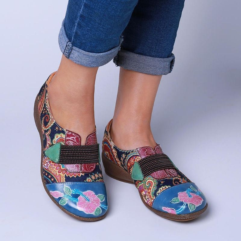 Dame Retro Floral Komfortable Pumps