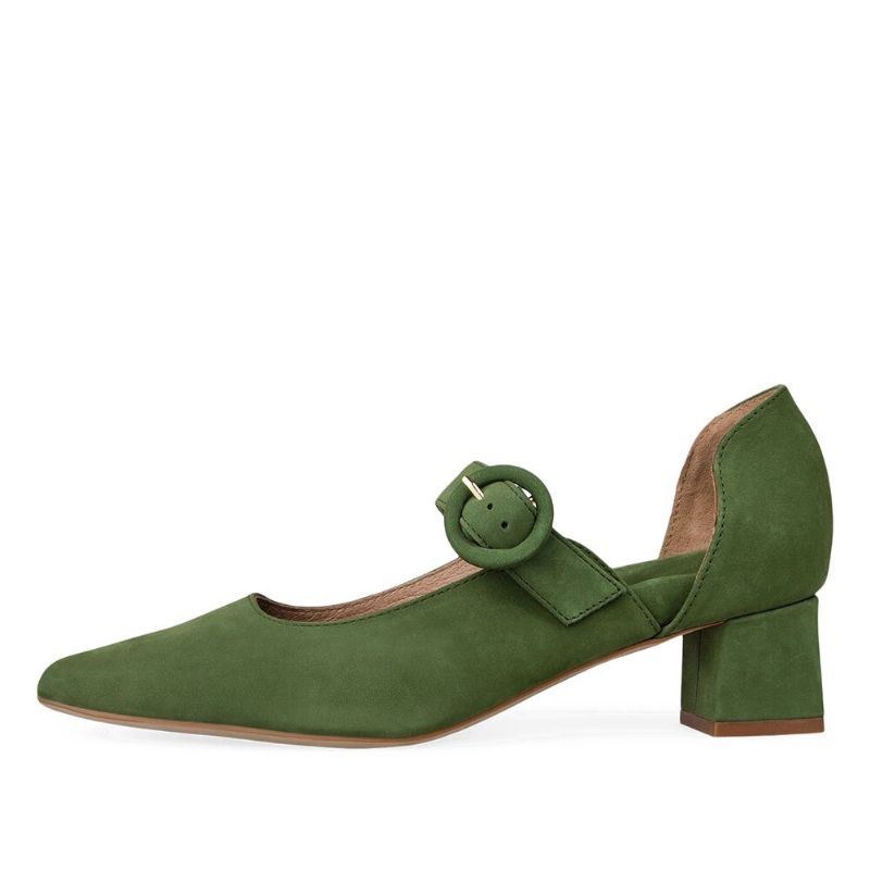 Damer Elegant Spidstå Ensfarvet Ankelspænde Slip On Chunky Heel Pumps