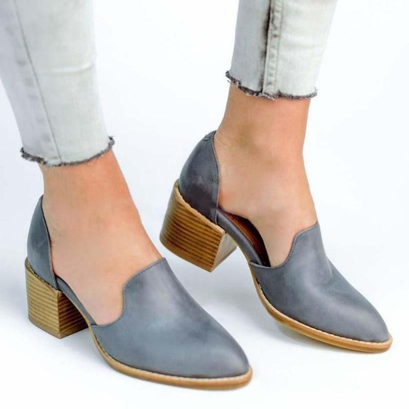 Kvinders Chunky Heel Pumps Casual Slip On-sko