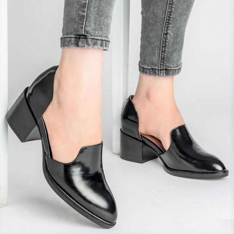 Kvinders Chunky Heel Pumps Casual Slip On-sko