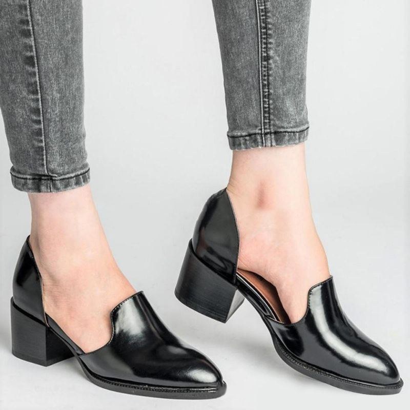 Kvinders Chunky Heel Pumps Casual Slip On-sko