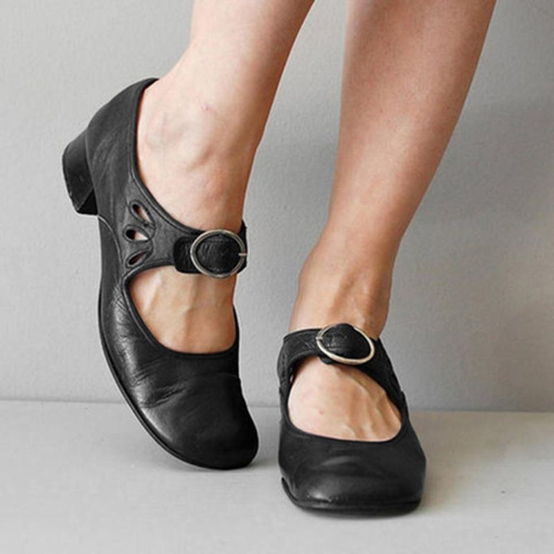 Kvinders Woemn Retro Hollow Out Low Heel Pumps